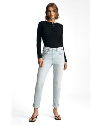 Mavi Jeans Женские джинсы Kathleen Mid Rise Boyfriend в цвете Bleached Feather Blue