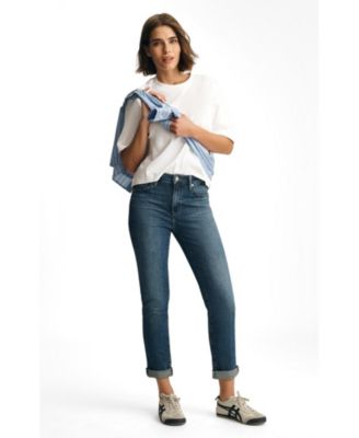 Mavi Jeans Женские джинсы Kathleen Mid Rise Boyfriend Dark Brushed Flex Blue