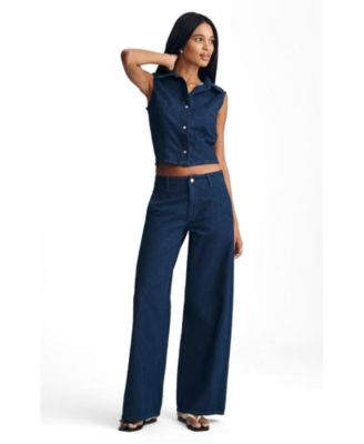 Женские джинсы Mavi Jeans Siena High Rise Wide Leg, темно-льняной Chino Denim