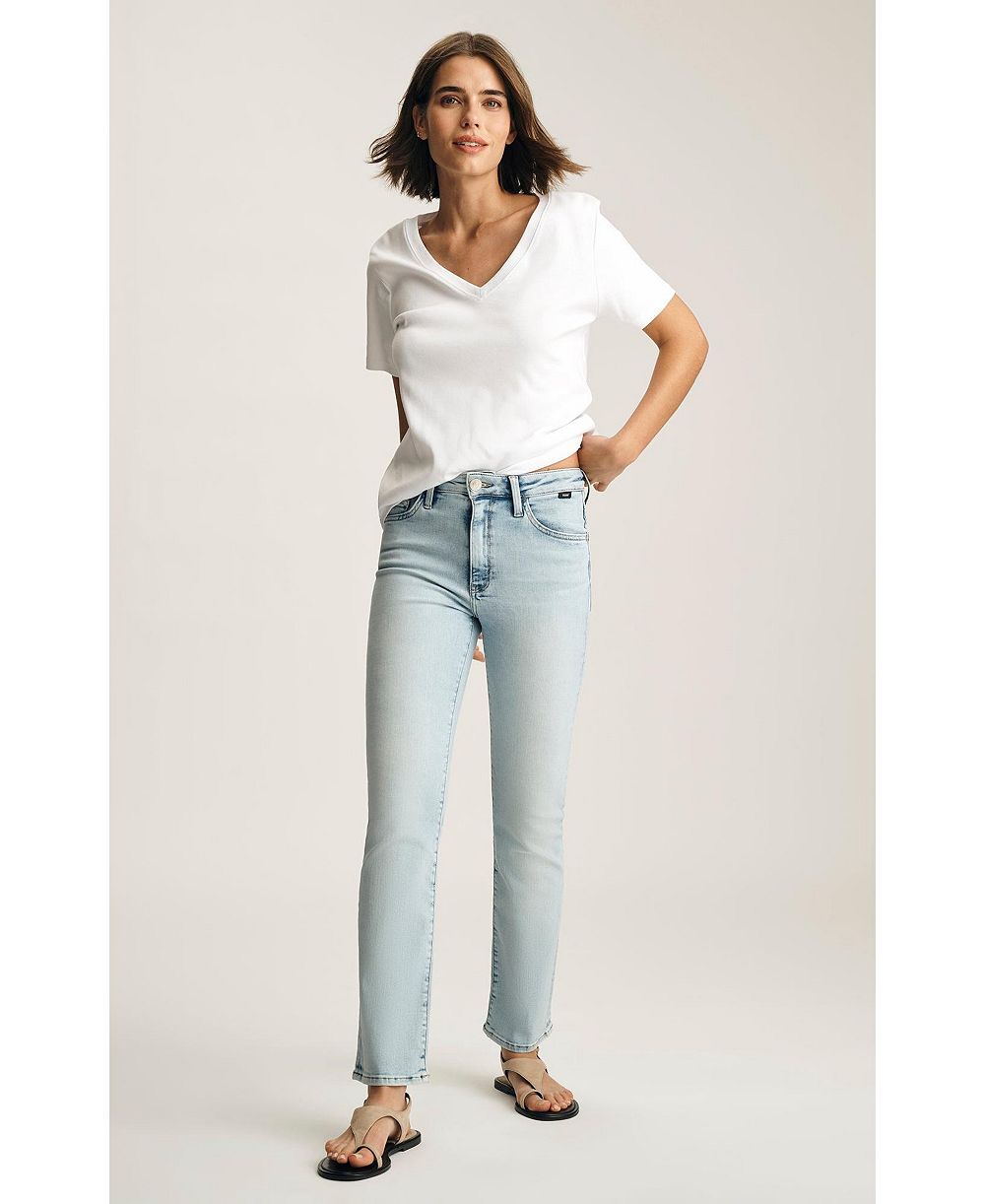 Mavi Jeans Women's New York High Rise Straight Leg In Lt Brushed Classic Blue