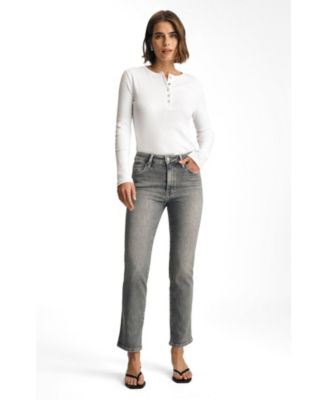 Женские джинсы Mavi Jeans Kendra High Rise Straight Leg Grey Used Flex Blue