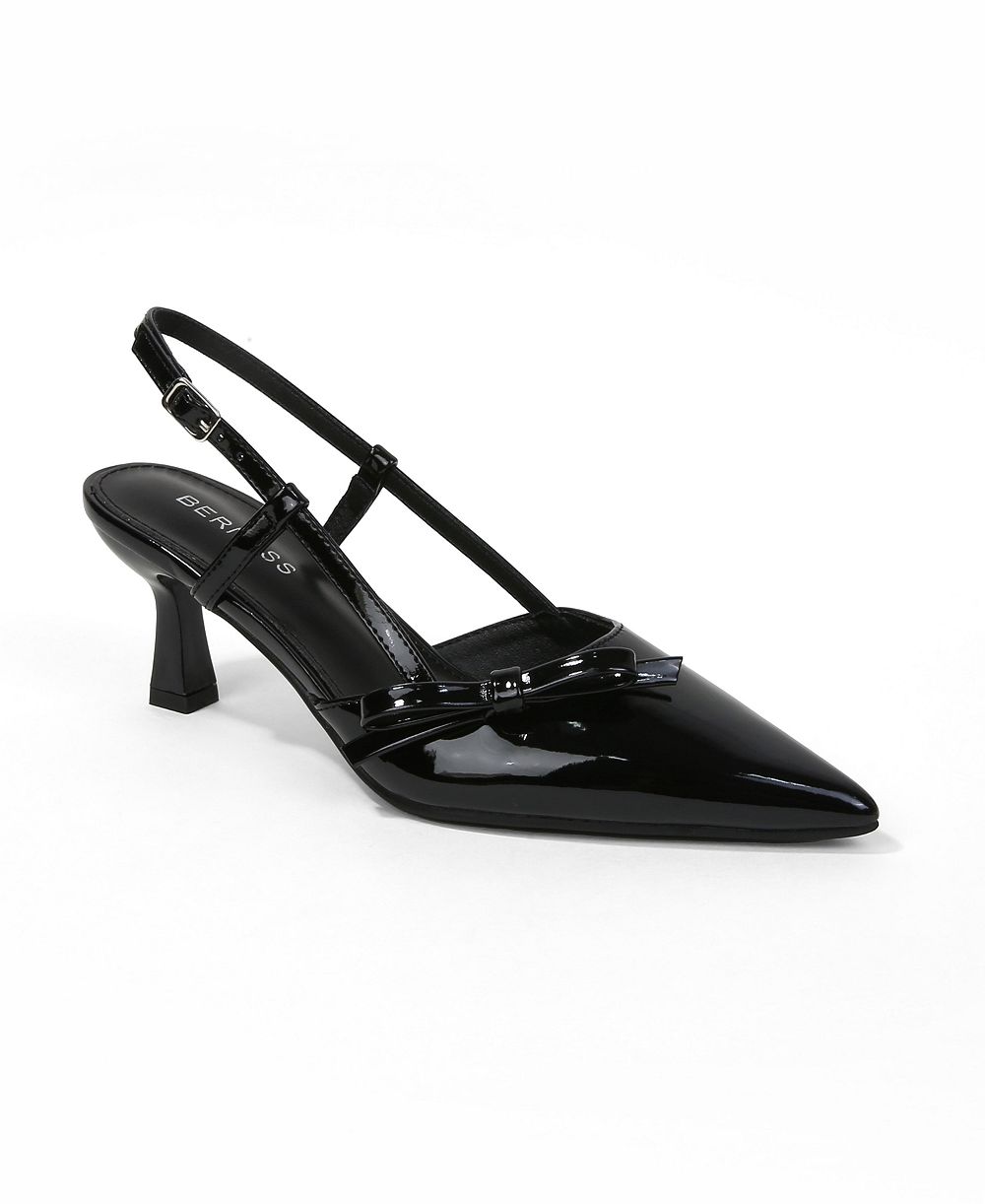 Berness Women's Cornelia Bow Accented Patent Slingback Heels