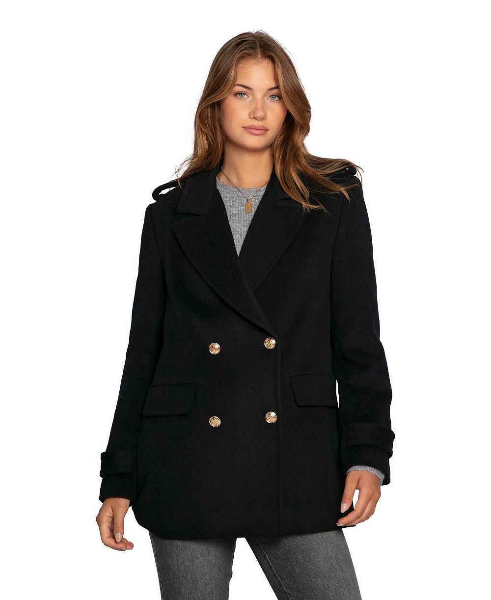 belle & bloom Women's Harbour Military Wool Blend Pea Coat