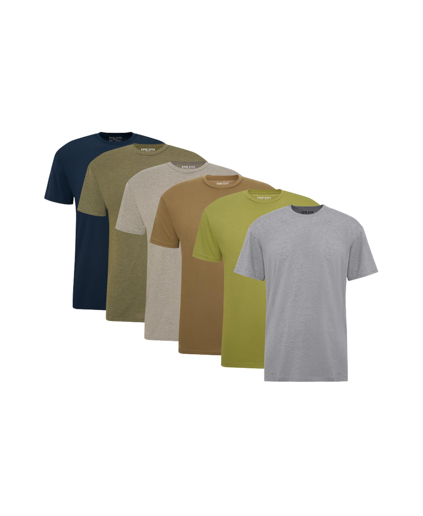 EPIC FITS Men's Field Crew Neck T-Shirts, 6-Pack