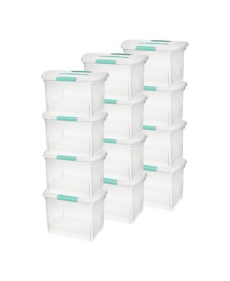 Sterilite Large Nesting ShowOffs Clear File Box with Handle and Latches, (12 Pack)