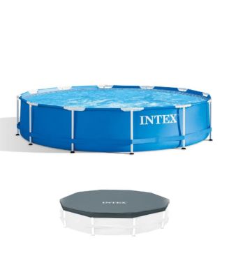 Intex 12 Foot x 30 Inches Above Ground Pool and Intex 12 Foot Round Pool Cover