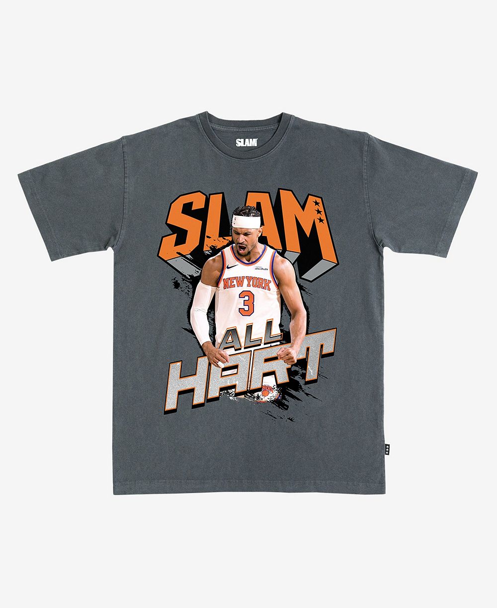 Slam Мужская и Женская футболка New York Knicks Josh Hart Charcoal