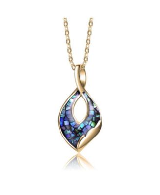 Genevive элегантная подвеска с асимметричной ракушкой абалона, покрытие 14K Gold