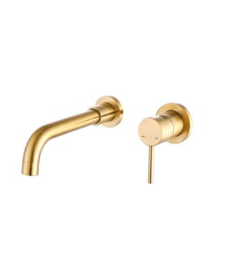 PHYING Wall Mount Faucet for Bathroom Sink or Bathtub, Single Handle 2 Holes Brass Rough-in Valve Included, Brushed Nickel