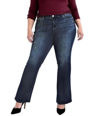 SLINK Jeans женские джинсы с высокой посадкой и расклешённым низом, длина 32", модель Soraya