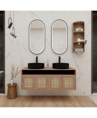 Набор для ванной Sillysis Wall Mounted Double с двойной раковиной и шкафчиком из фанеры