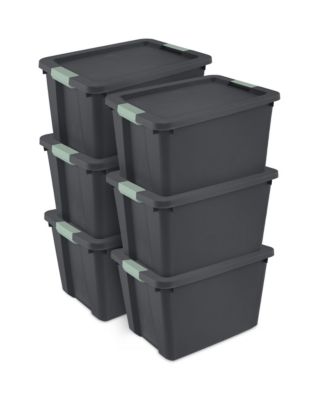 Набор из 6 пластиковых контейнеров Sterilite Latch Tote, 20 Gallon, штабелируемые