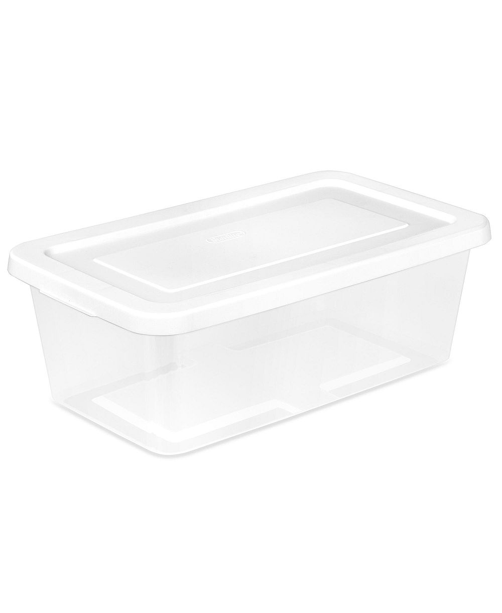 Sterilite 6 Qt Storage Box, Stackable Plastic Container, Home Organizer, 24 Pack