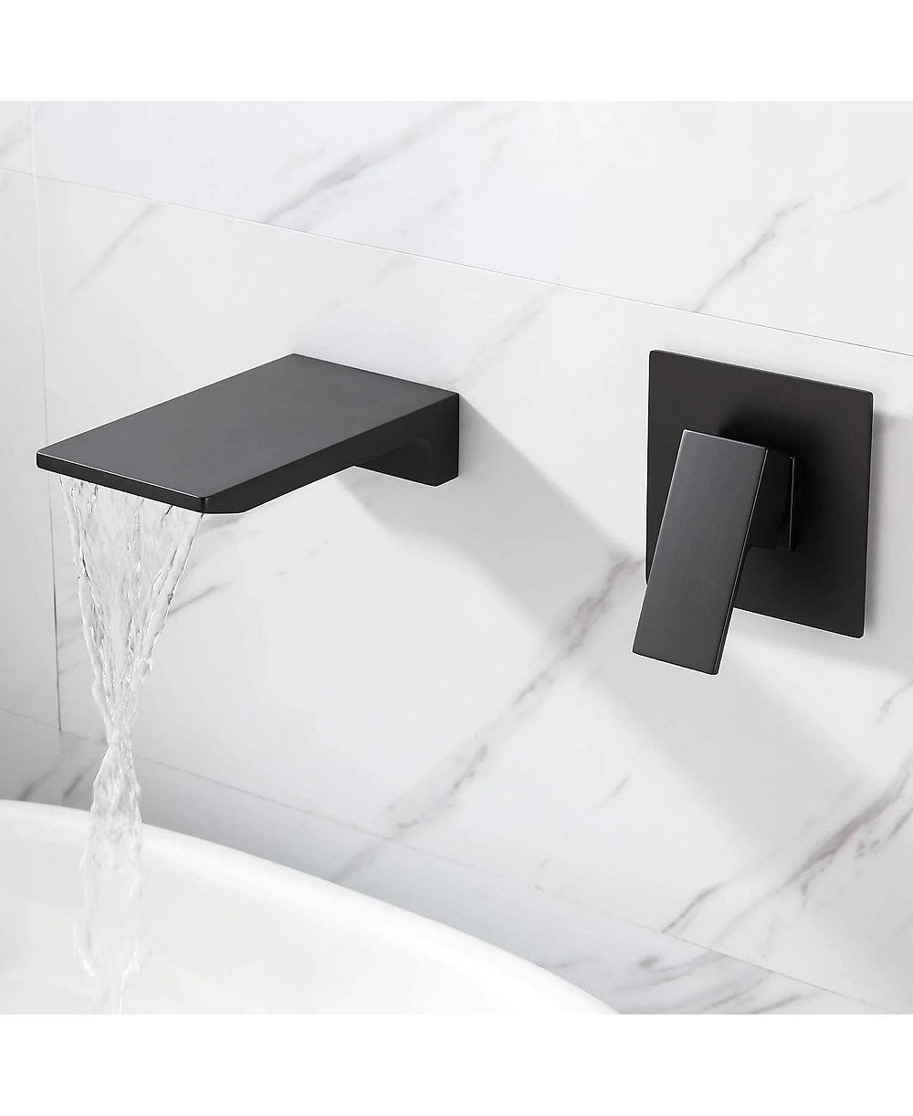 PHYING Single Handle Wall Mount Waterfall Bathroom Sink Faucet