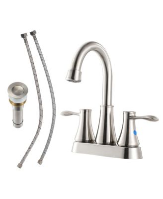 PHYING смеситель для ванной 4 Inch Centerset, матовый никель, с 2 ручками