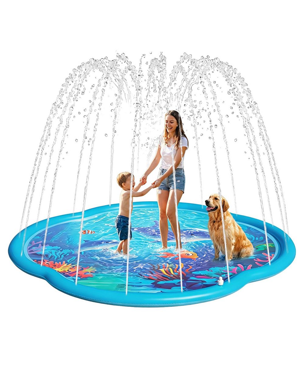 Надувной водный коврик-фонтан AOFAR Splash Pad Sprinkler для детей и собак