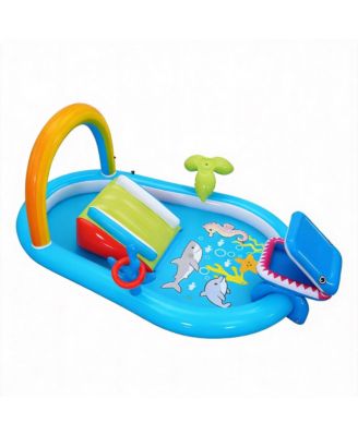 AOFAR Inflatable Pool Slide Water Sprayer Waterfall Ball Bounce House