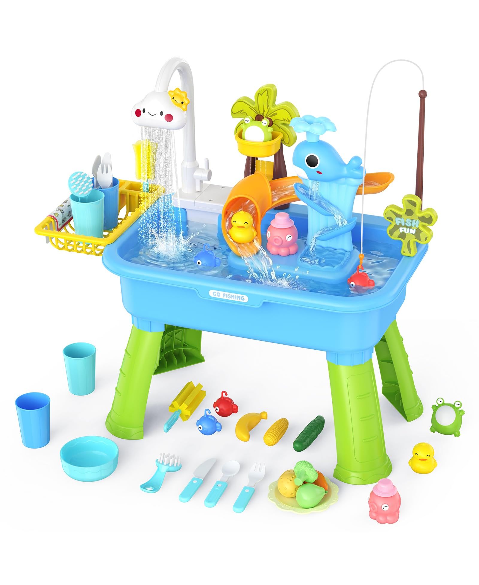 Игровой столик GNUADZ Water Table Kids Pump Activity Pool Play Sink Fishing