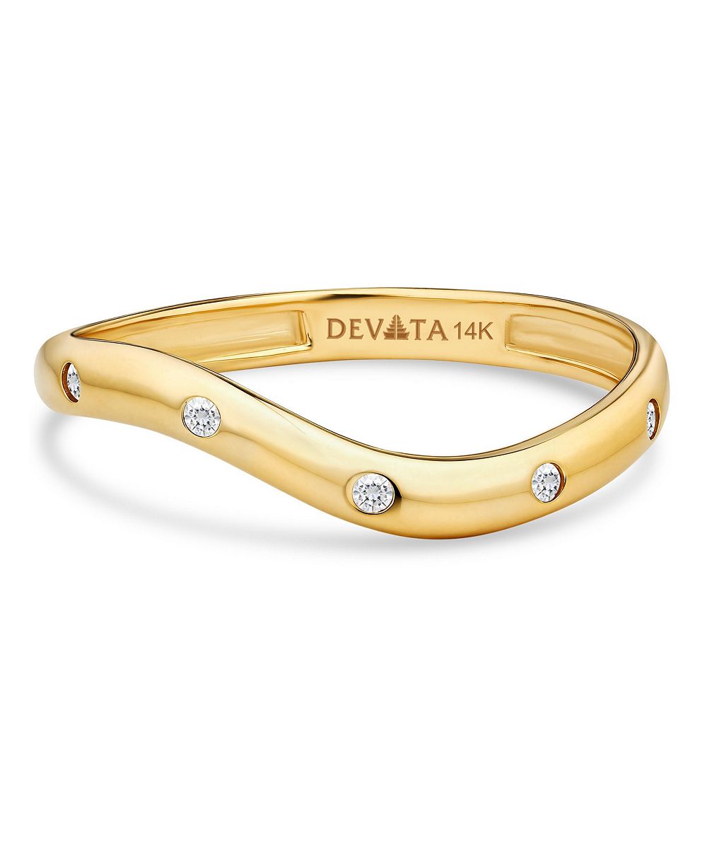 Кольцо Devata Wave из золота 14K