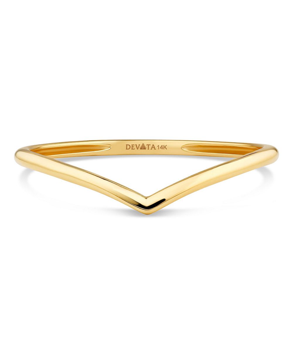 DEVATA Chevron Ring in 14K Gold