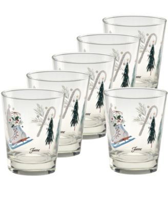 Fiesta Holly Berry Jolly Christmas Double Old Fashioned Glasses, Set of 6