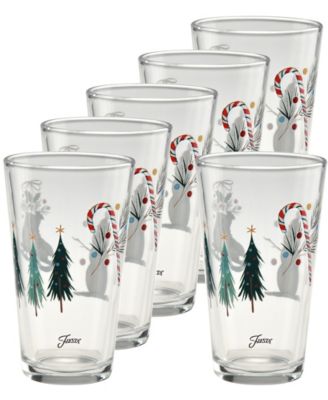 Fiesta Holly Berry Jolly Christmas Tapered Cooler Glasses, Set of 6