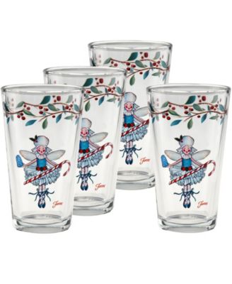 Fiesta Holly Berry Sugar Plum Fairy Tapered Cooler Glasses, Set of 4