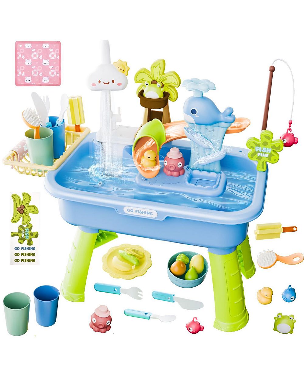 Детский игровой набор GNUADZ 4-in-1 Water Table Kitchen Sink Fishing Play Set