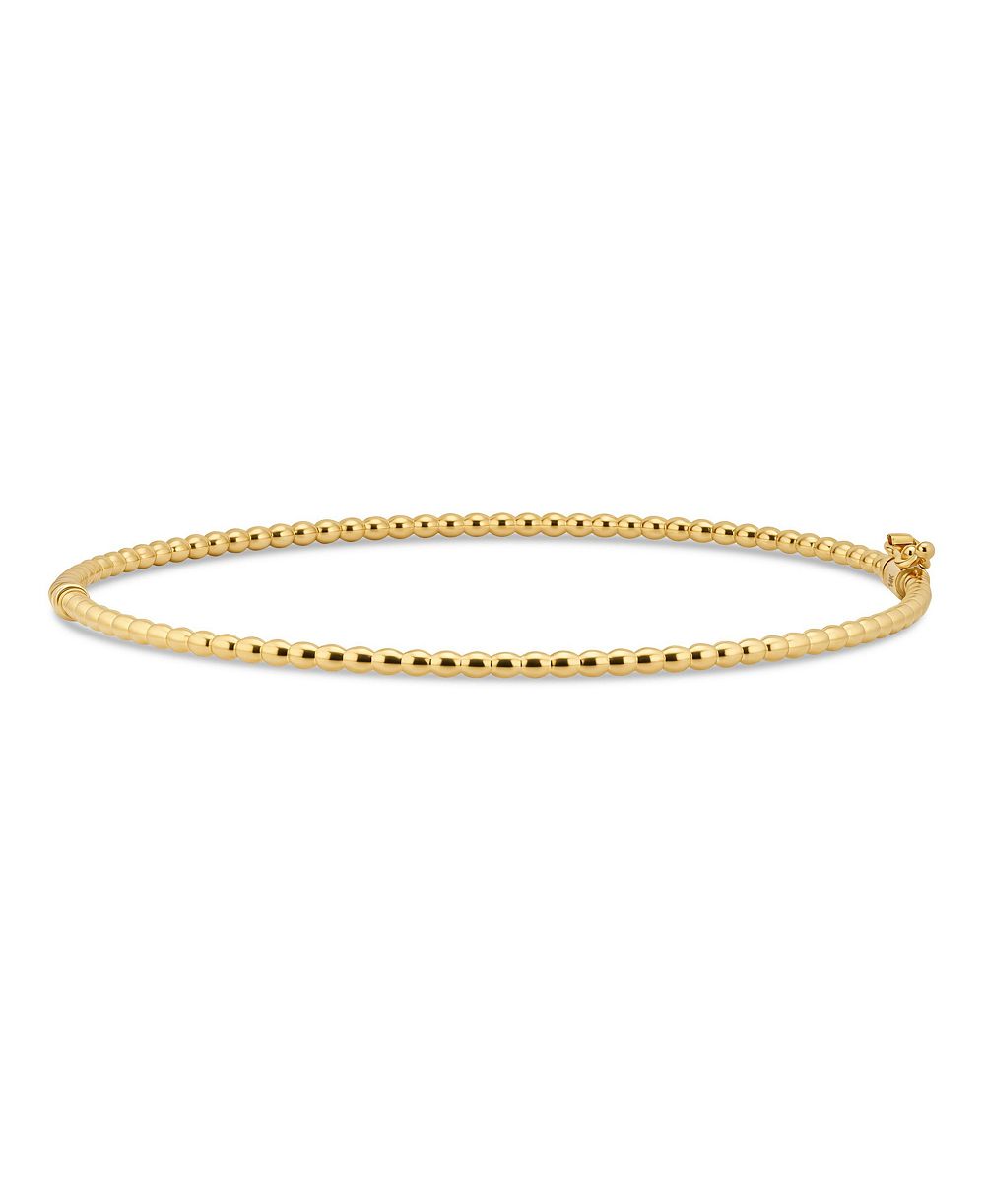 Золотой браслет DEVATA Beaded Ball Bangle из 14K золота