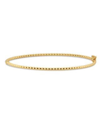DEVATA Beaded Ball Bangle Bracelet in 14K Gold, Fits Small to Medium Wrist