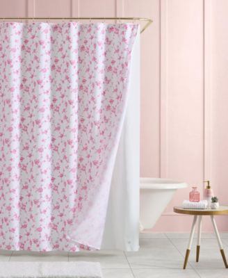 Betsey Johnson Floral Toile Printed Shower Curtain, 72" x 72"