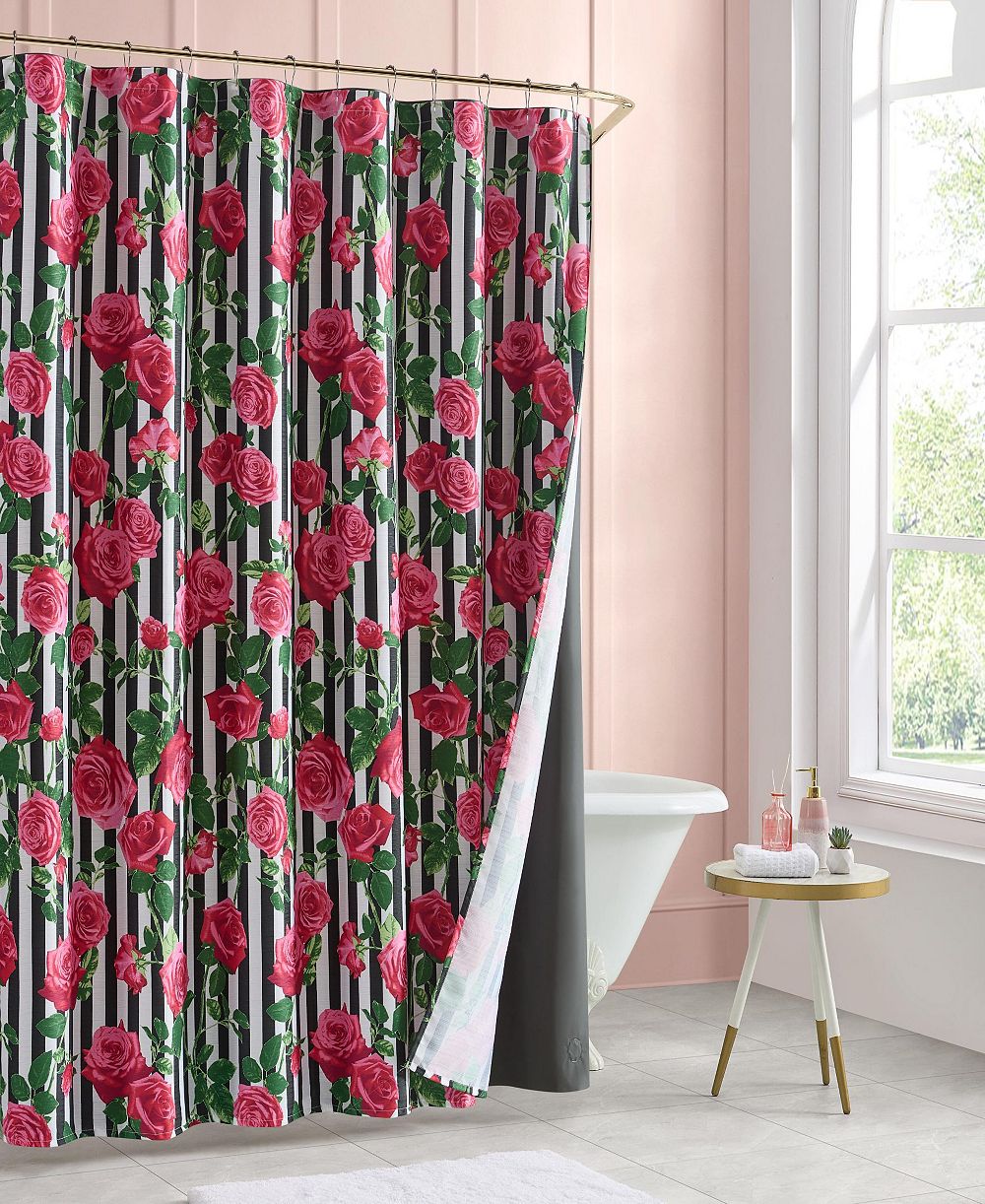 Betsey Johnson Avantgarde Rose Printed Shower Curtain, 72" x 72"