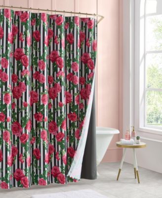 Занавеска для душа Betsey Johnson Avantgarde с цветочным принтом Rose, 72" x 72"