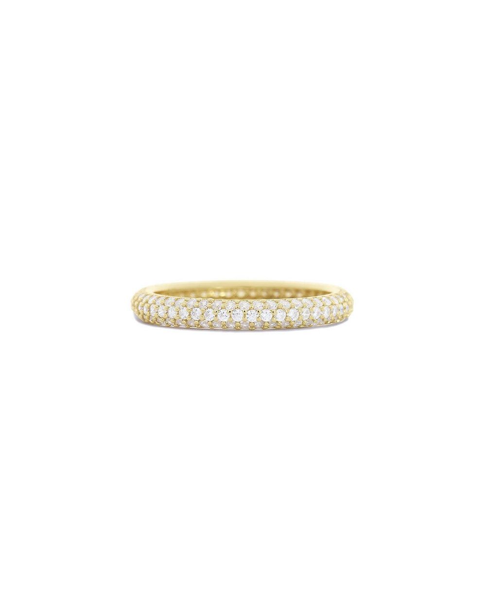 The Lovery Triple Row CZ Band 14K Gold Plated Sterling Silver