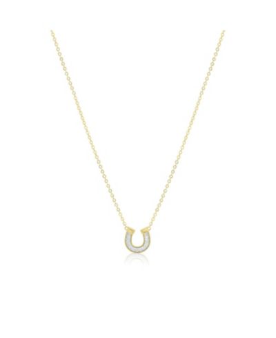The Lovery Baguette CZ Horseshoe Necklace 14K Gold Plated Sterling Silver