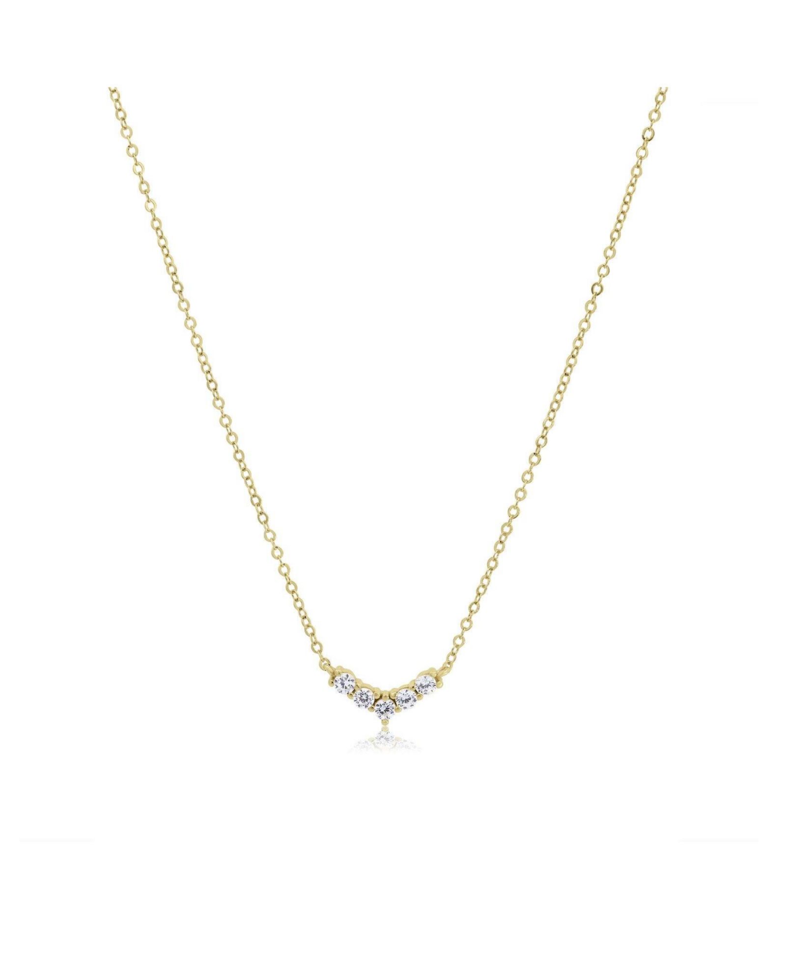 The Lovery ожерелье CZ Dip, позолоченное серебро 14K Gold Plated Sterling Silver