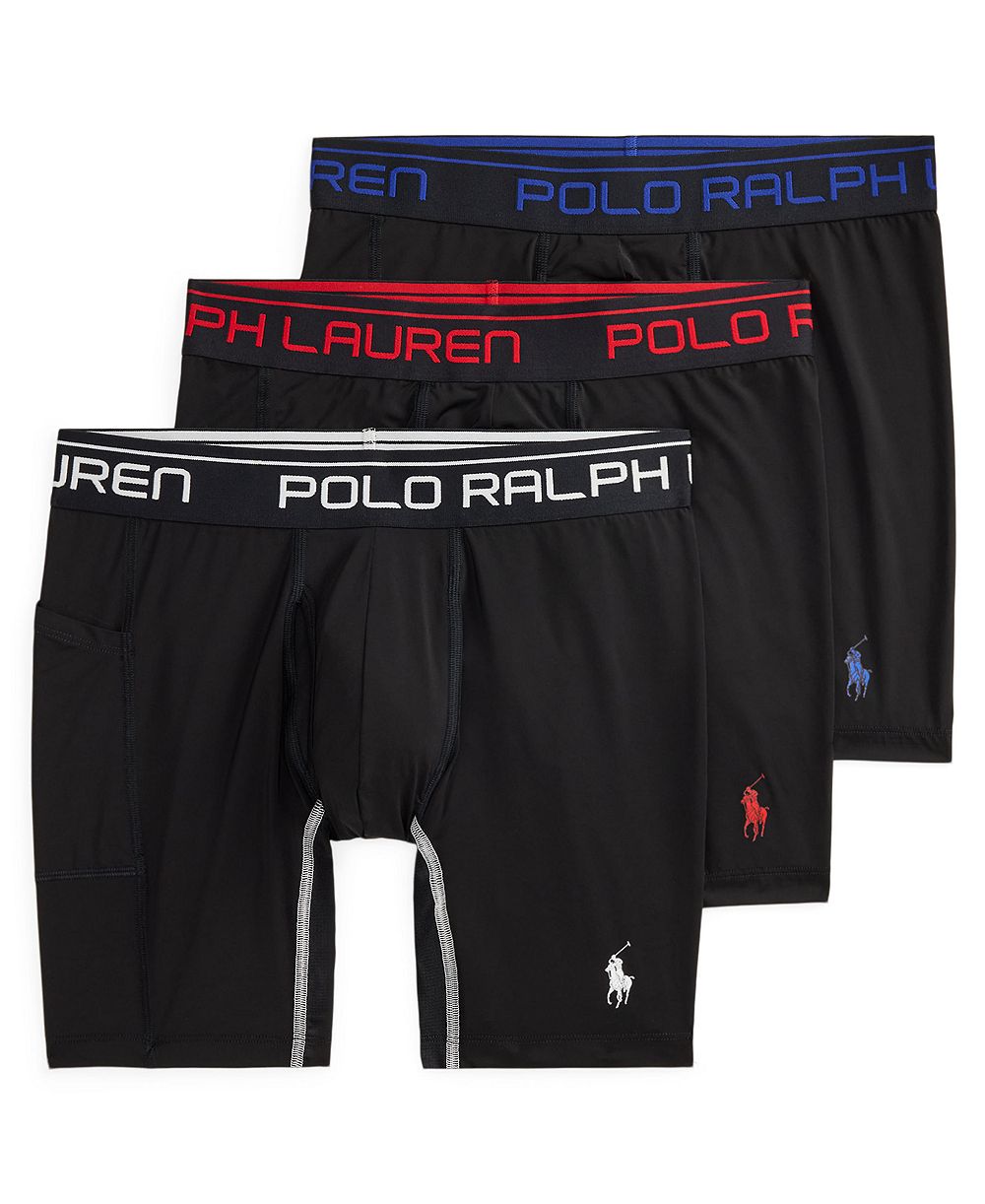 Polo Ralph Lauren Men's Performance Sport Side Pocket with Boxer Brief, 3-Pack