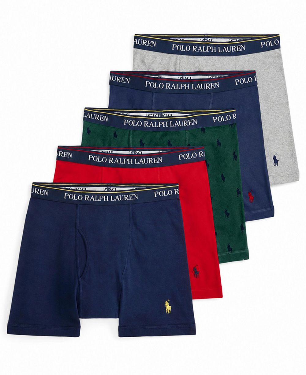 Polo Ralph Lauren Men's Classic-Fit Cotton Boxer Briefs, 5-Pack