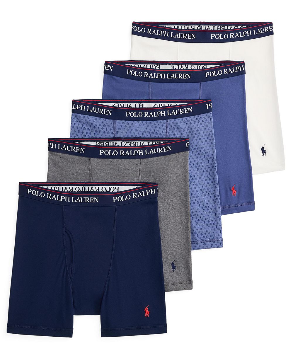 Polo Ralph Lauren Men's Classic Fit Cotton Boxer Briefs, 5-Pack, Created for Macy's