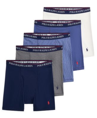 Мужские хлопковые трусы-боксеры Polo Ralph Lauren классического кроя, 5 штук, эксклюзив Macy's