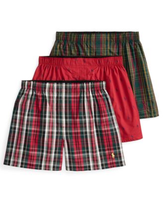 Мужские классические тканые боксеры Classic-Fit от Polo Ralph Lauren, набор из 3 штук