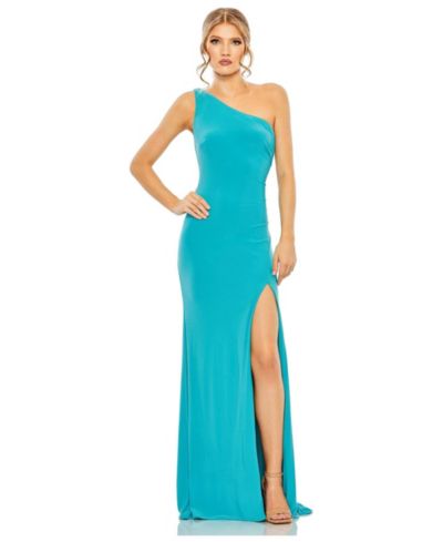 Mac Duggal Женский Jersey One Shoulder Draped Back Gown
