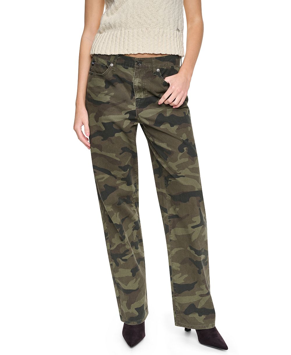 DKNY Jeans Women's Camo Mid-Rise Relaxed Straight Jeans