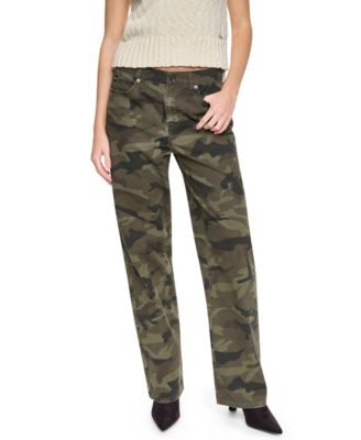 DKNY Jeans Women's Camo Mid-Rise Relaxed Straight Jeans