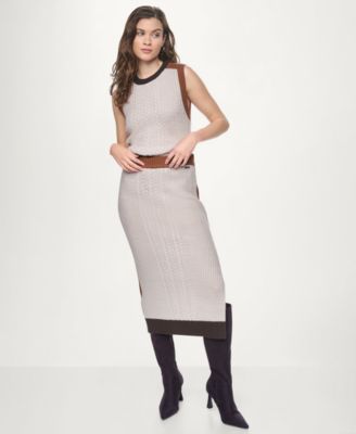 Женская юбка-карандаш миди в стиле колор-блок из рубчатой ткани DKNY Jeans