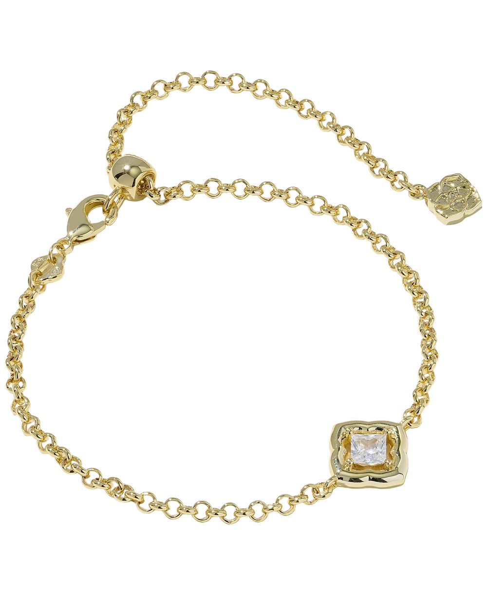Деликатный браслет Kendra Scott Mallory с кубическим цирконием и позолотой