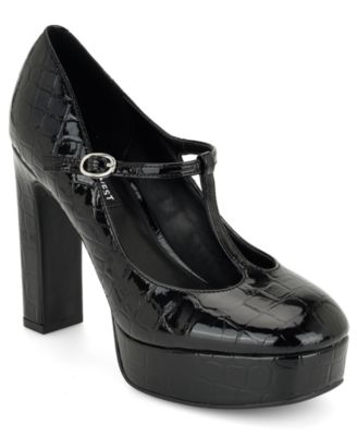 Nine West Женские Daphni T-Strap Block Heel Platform Pumps