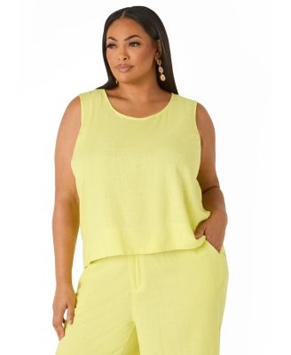 Женский топ Ashley Stewart Plus Size из смесового льна