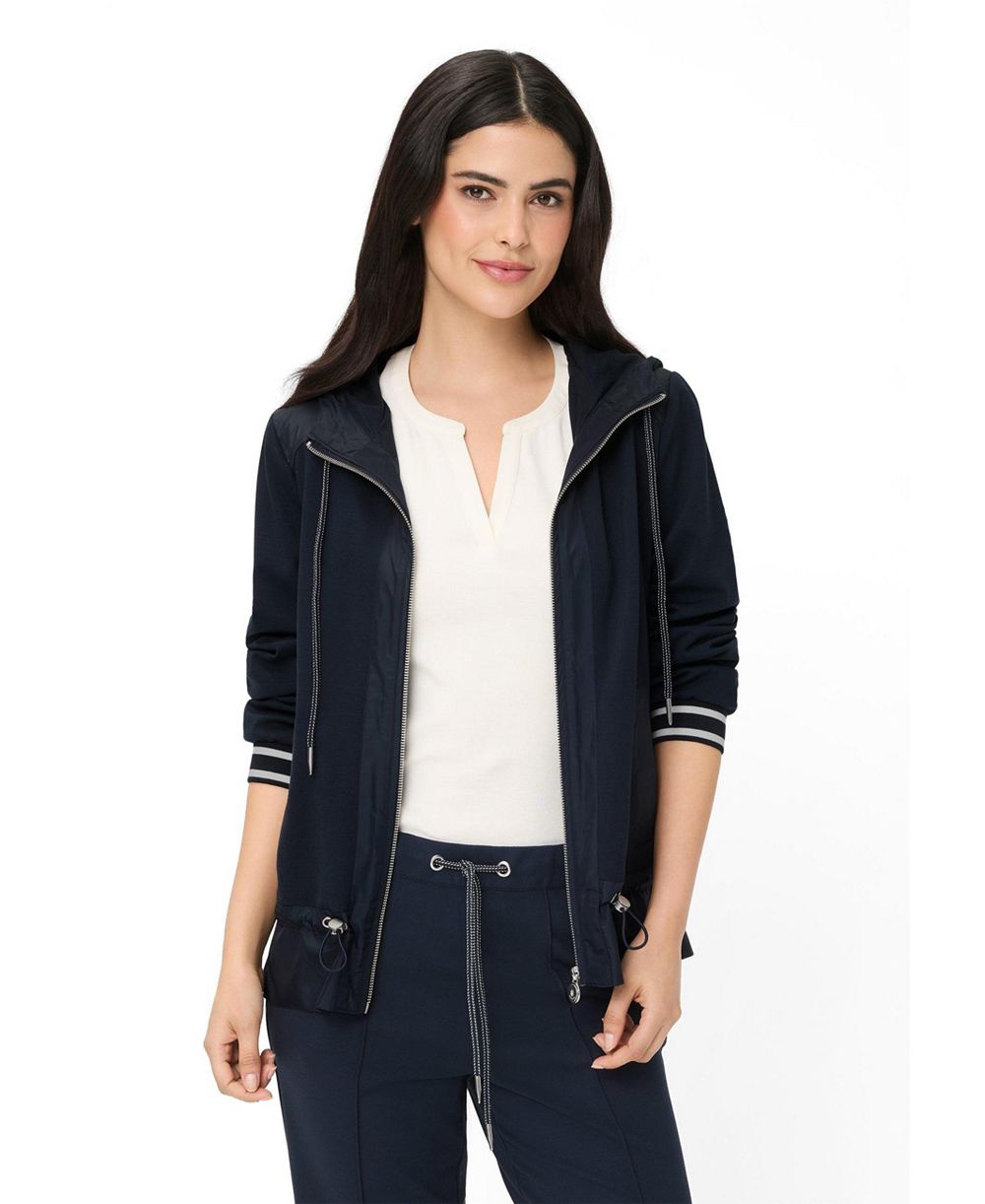 Olsen Women's Mixed Media Hooded Jacket