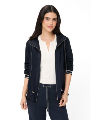 Olsen Women's Mixed Media Hooded Jacket